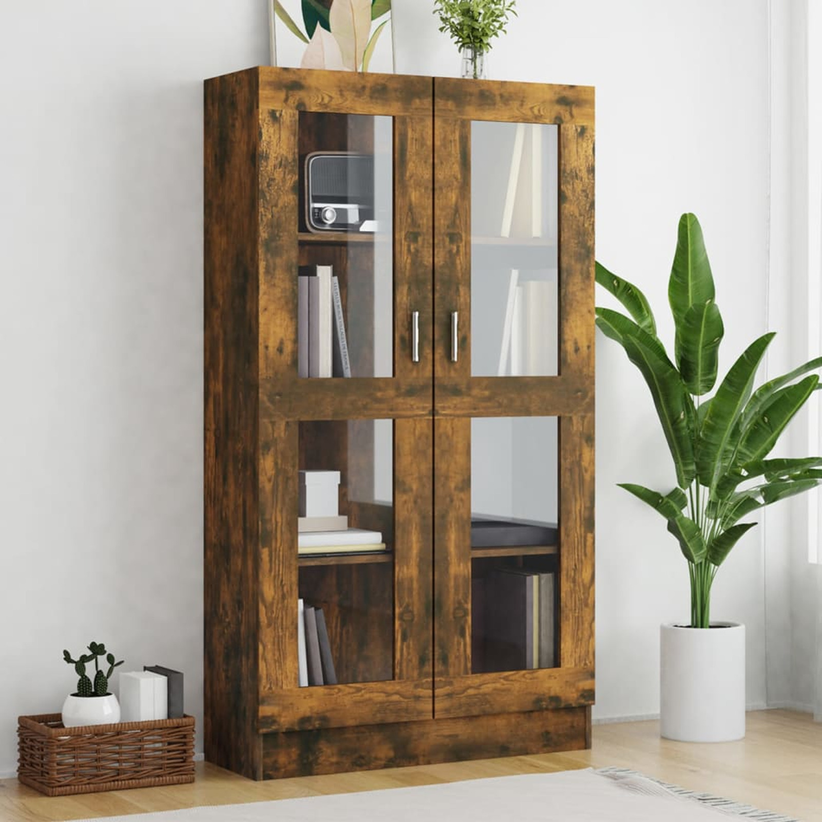 

Display Cabinet Smoked Oak 82.5x30.5x150 Cm Wood Material