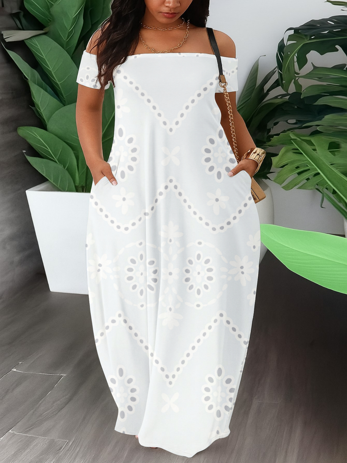 knee length dresses for ladies Plus Size Off-Shoulder Mermaid Wedding Dress with Train main image 0