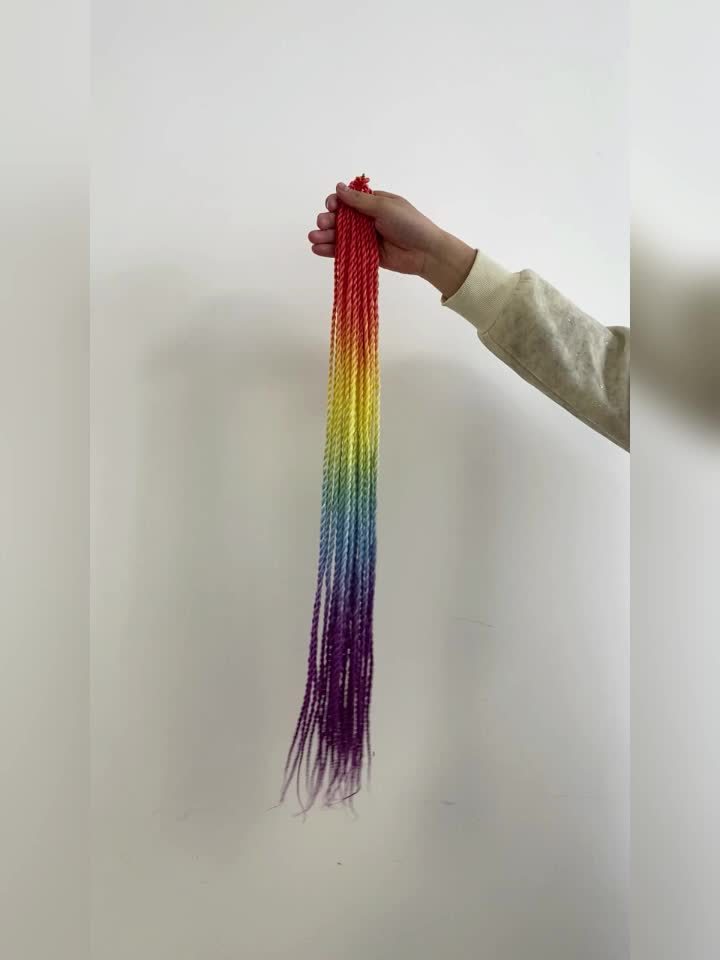 30 Pack Of 24 Senegalese Twist Crochet Hair Rainbow Synthetic Braiding Hair  With Ombre Twist And Gift Box LS23B From Lanshair, $2.59