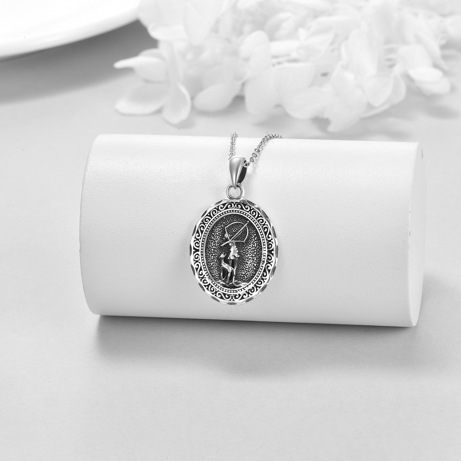 Women's 925 Sterling Silver Greek Goddess Artemis Necklace