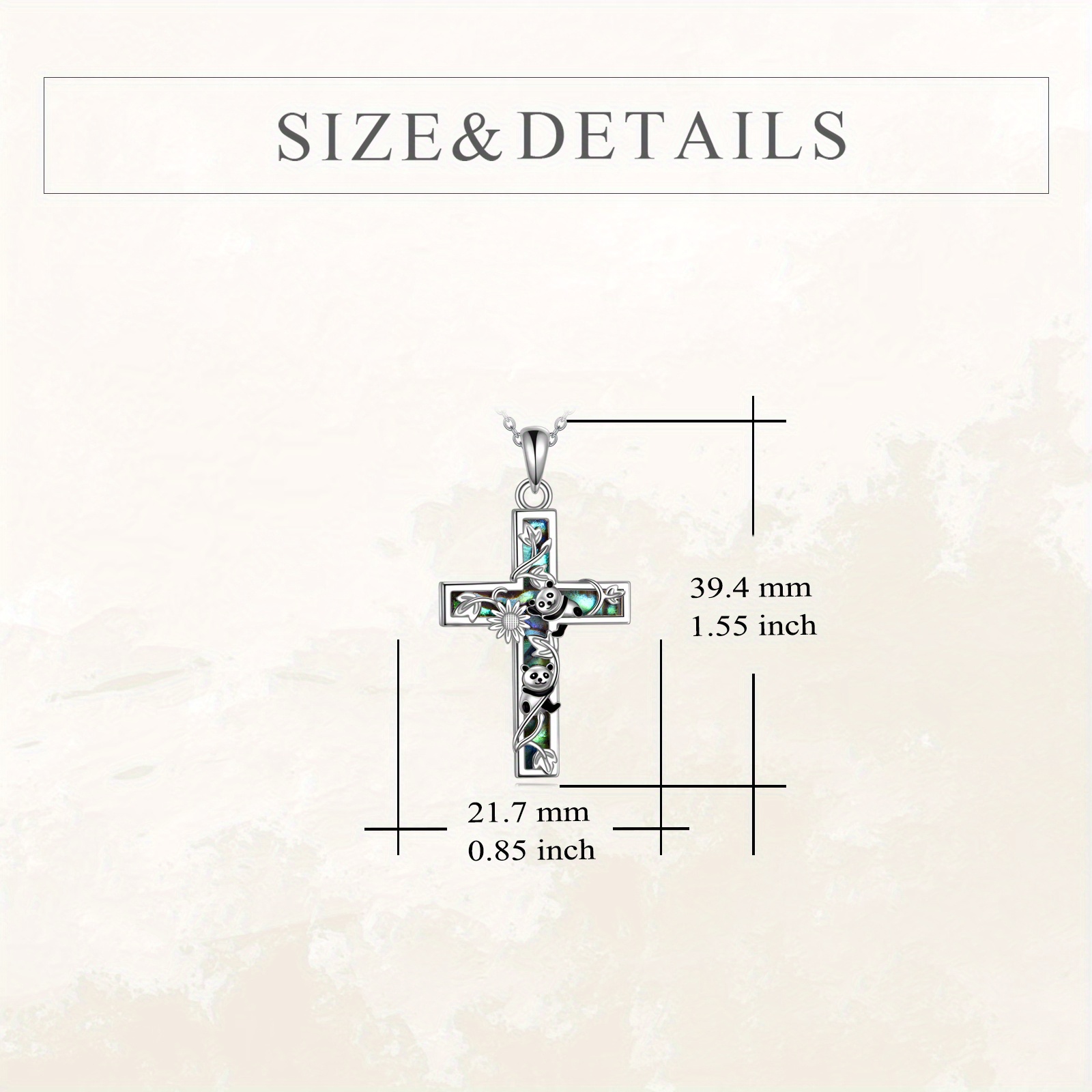 Sunflower Cross Necklace Sterling Silver Abalone Shell