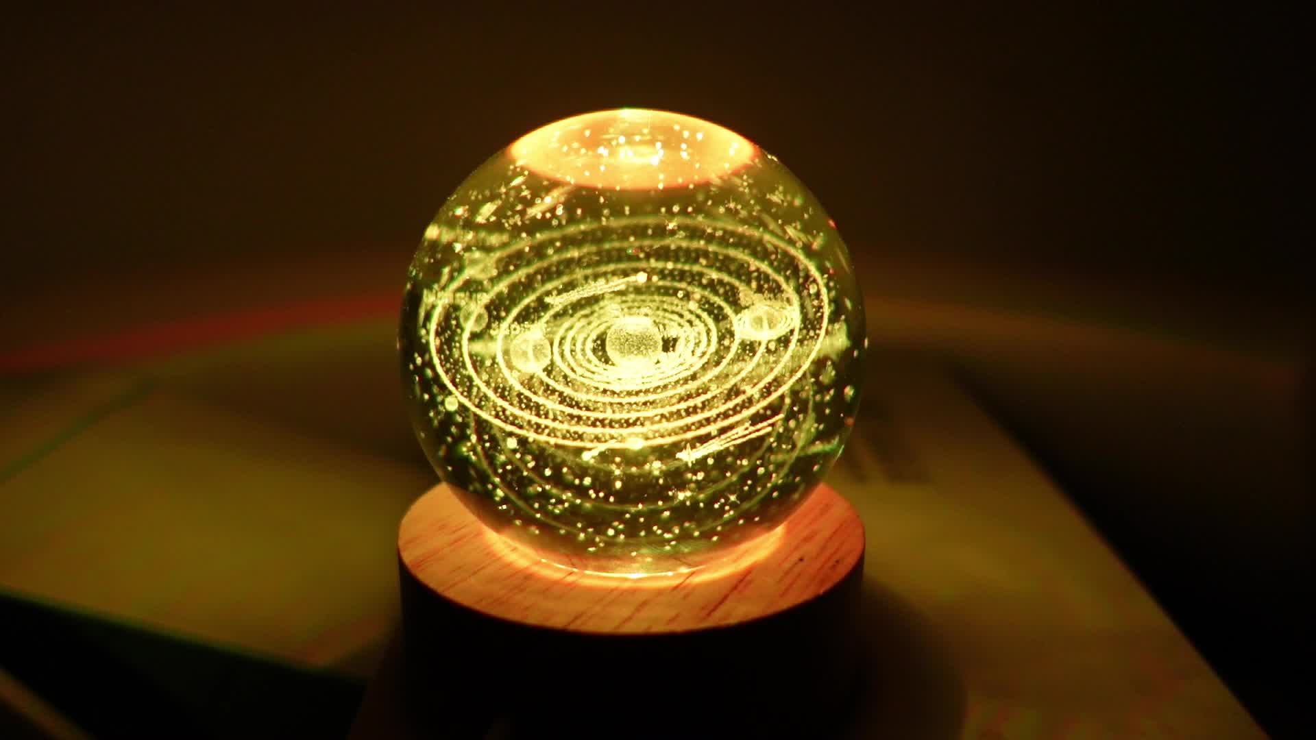 Lámpara Bola Cristal K9 Sistema Solar 3d .holográfica Base - Temu Chile