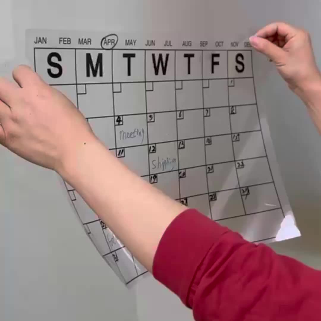 Reusable Dry Erase Sheets Calendar: Stick To Any Smooth - Temu