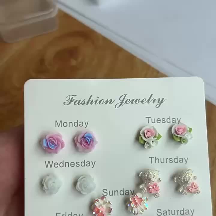 Floral Resin Earrings Gift Set with Plastic Posts
