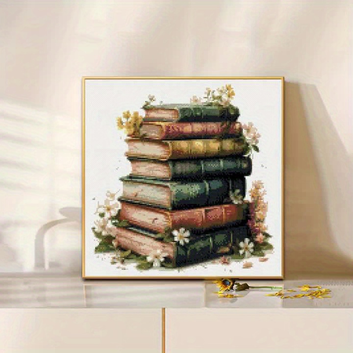 Printed Cross-Stitch Kit, Three Owls in Green Design