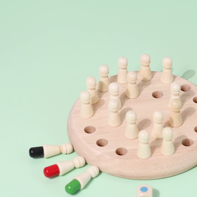 Wood Memory Chess Game for Parent-Child Learning & Concentration