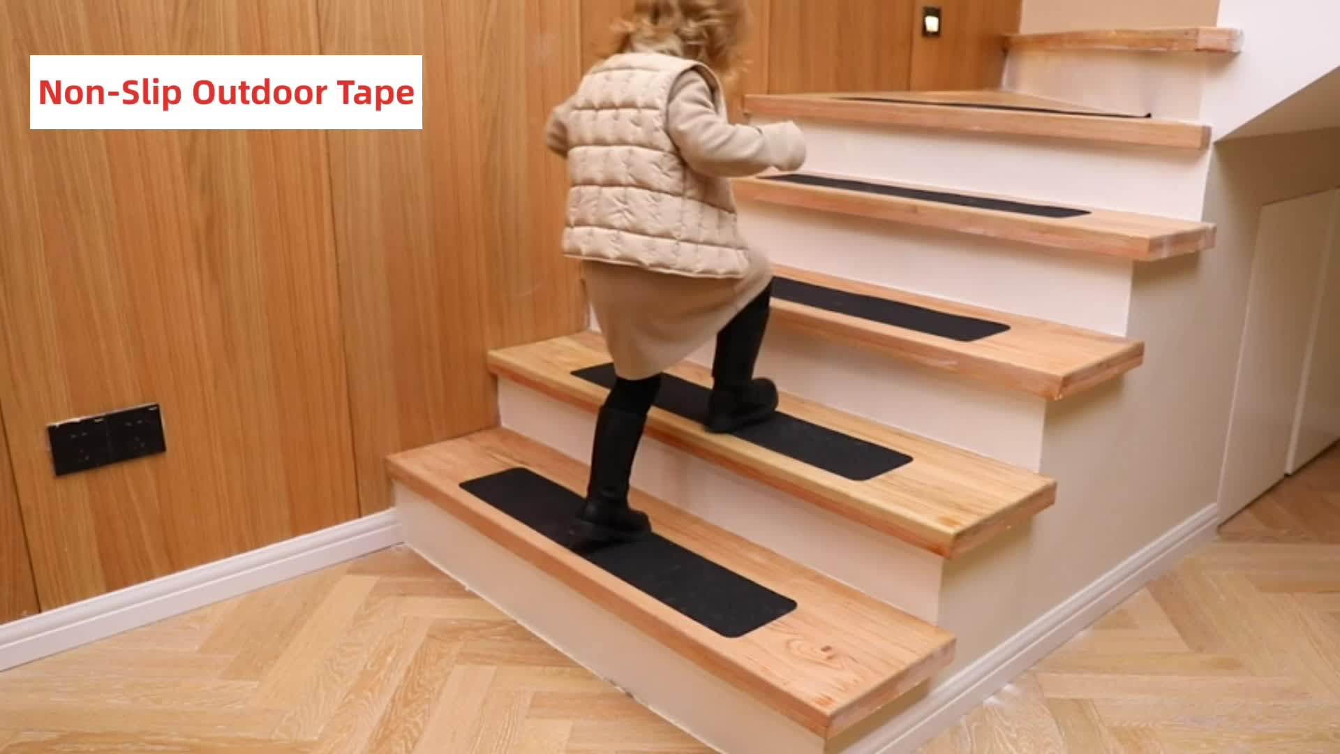 Non Slip Stair Treads 6 x 24 Adhesive Wooden Steps Grip Tape Anti Slip 8  PCS