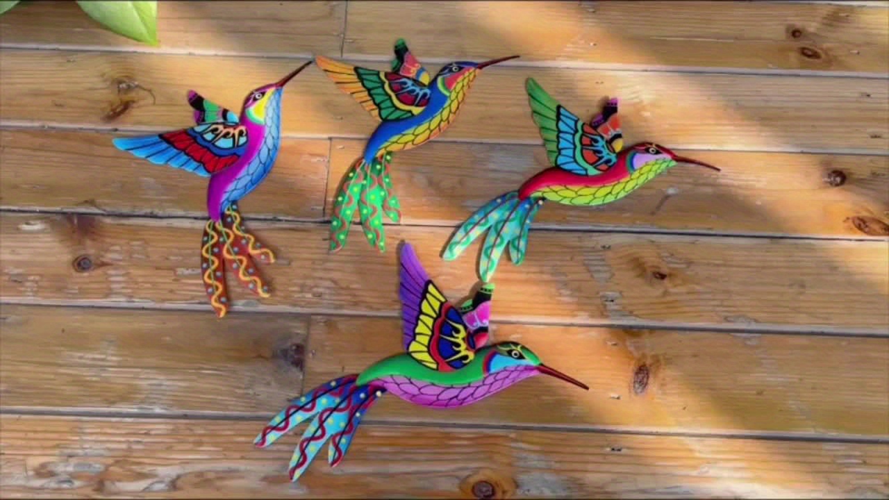 1 Pc/4 Pcs Métal Colibri Mur Art Décor Métal Coloré Oiseaux 3D