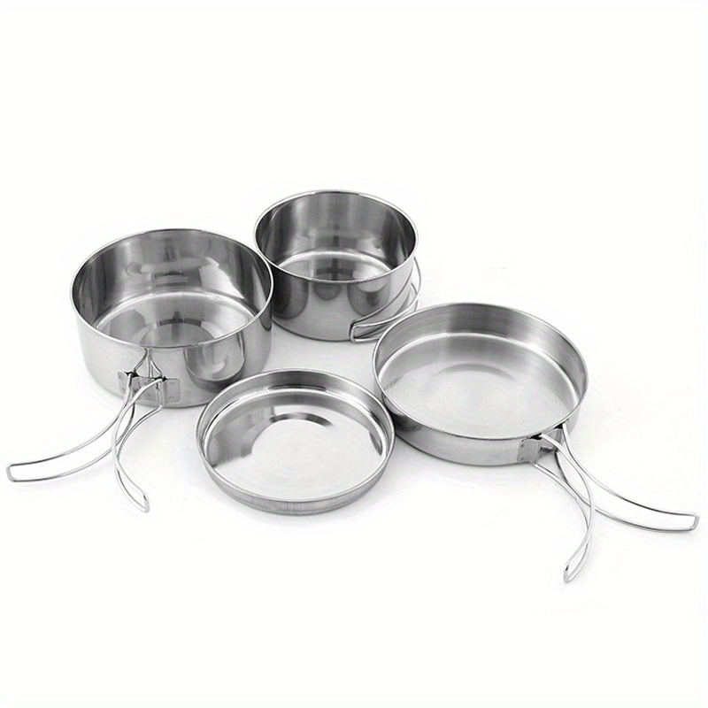 

Lixada Stainless-steel Cookware Set Backpacking Bowl Pot Set