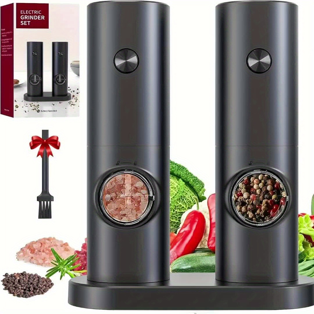 Cole & Mason 8 Stainless Steel Electronic Salt and Pepper Mill Set Battery  Op.