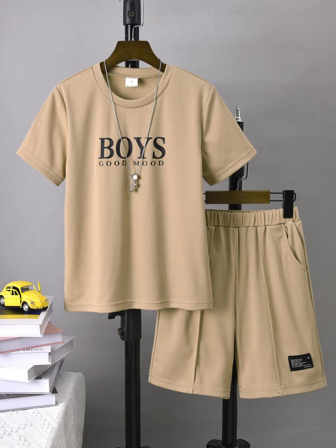 Boys Young Winning Number 65 Casual Outfit Round Neck T-Shirt, Blouses, Tee & Shorts Kids Summer Clothes Sets,Temu