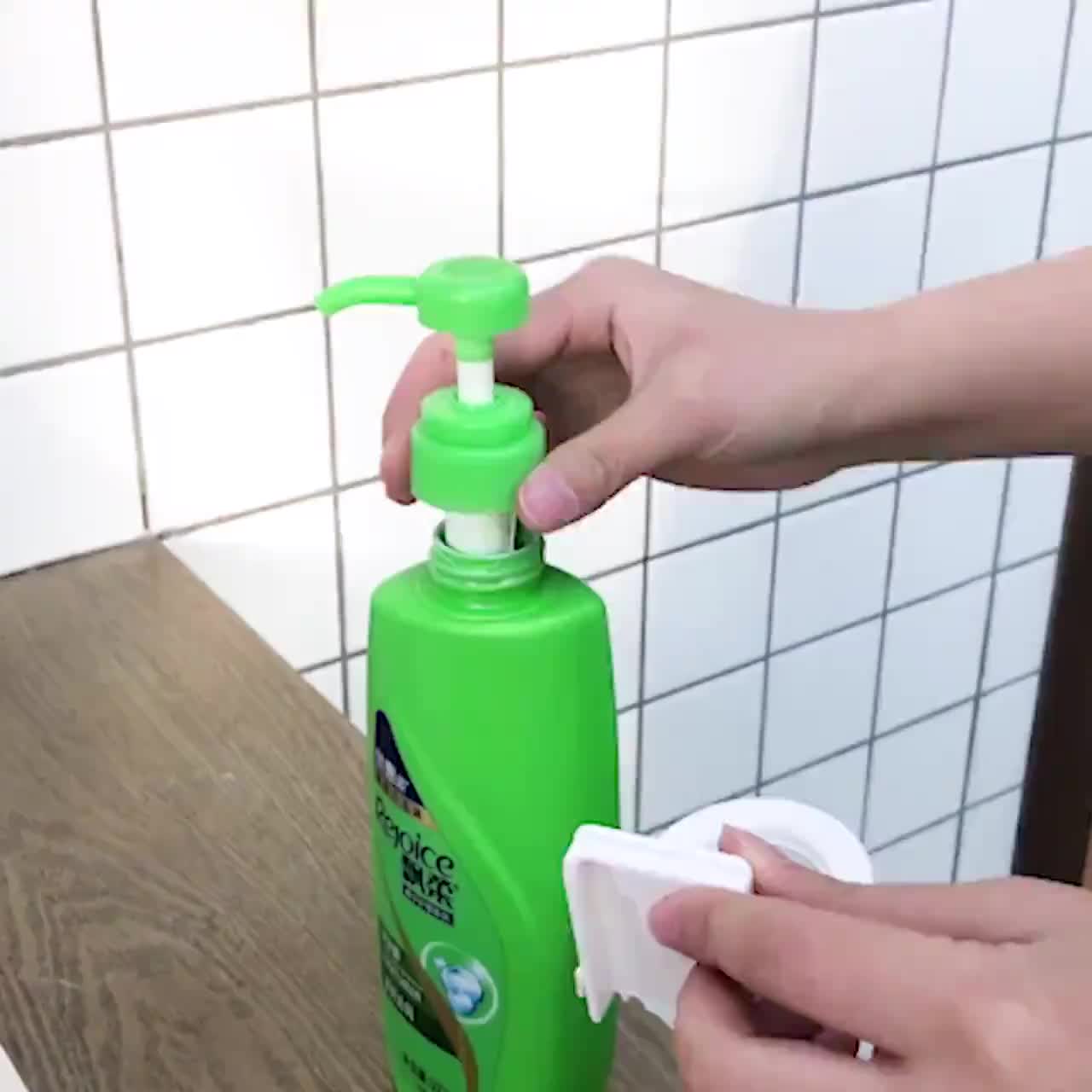 Plastic Wall Mount Soap Shampoo Shower Gel Dispenser Bottle Holder Hook Hanger  Organizer for Bathroom and Kitchen Without Drill