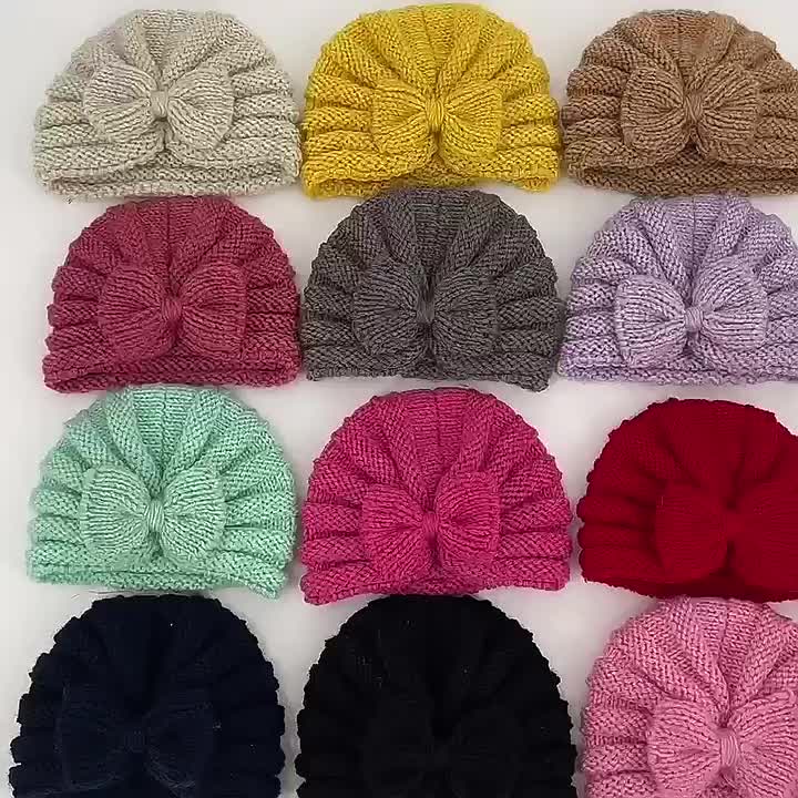 MoreChioce Cappello Turbante Neonato, 4 Pezzi Cappello Elastico in Maglia  Fasce per Bambini Carino con Fiocco Turbante Elasticizzato Elastico Cappello  Neonato Fascia Berretti : : Moda