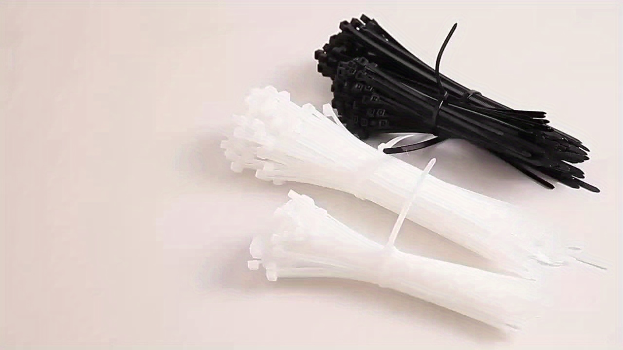  Bridas de plástico de nailon para cables, 100 unidades, lazos  de sujeción, lazos de cremallera, bridas de nailon (color blanco, 0.098 x  3.937 in) : Electrónica