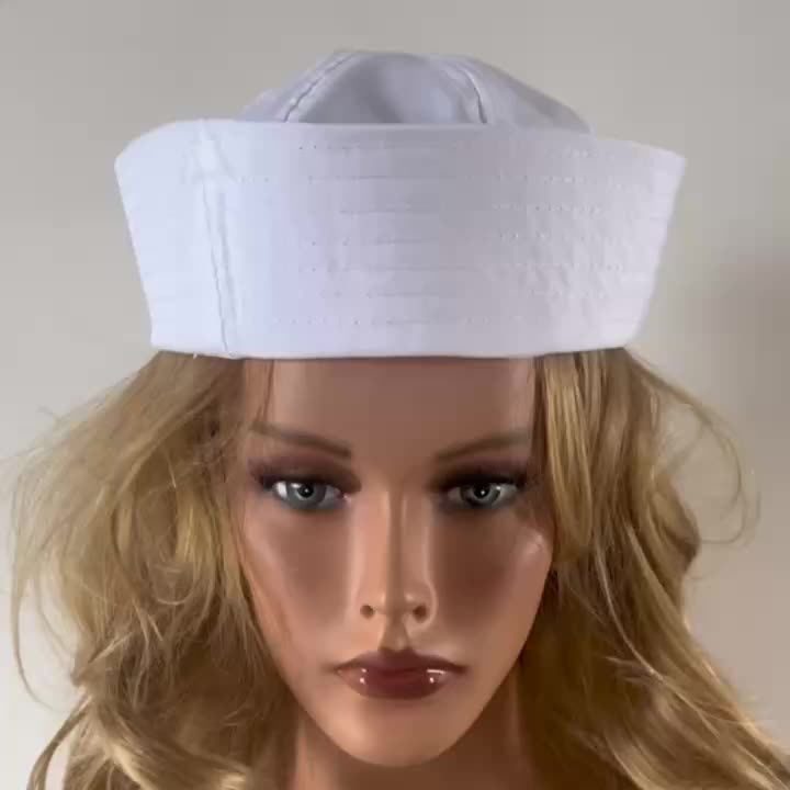 1pc, White Sailor Hat Clothing Accessories, Sailor Halloween Costume Party  Men And Women Clothing, Clothing, Sailing Boat Party, Cruises, Vacation, Fi