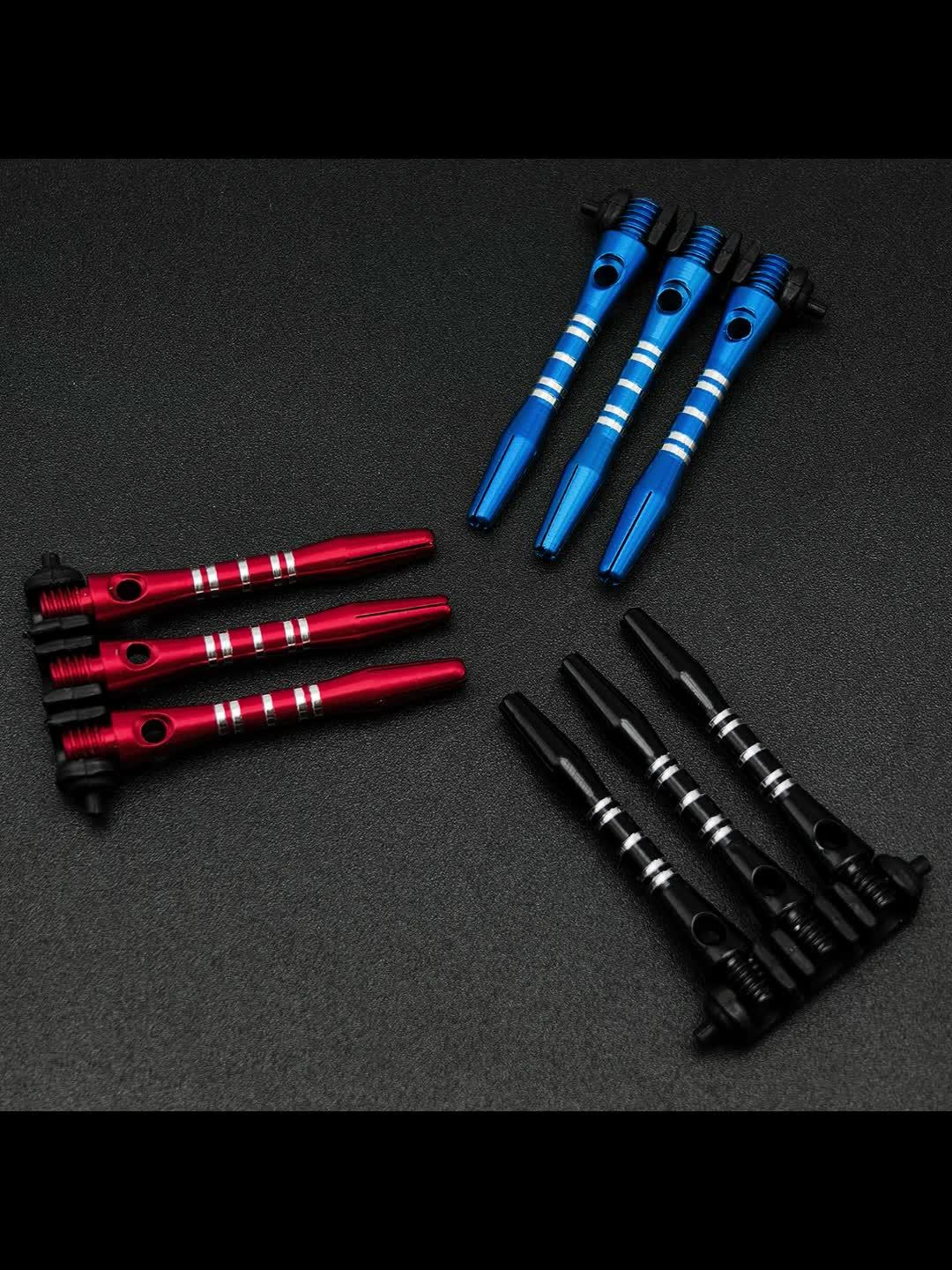 9pcs Colored Carved Aluminum 2BA Dart Shafts