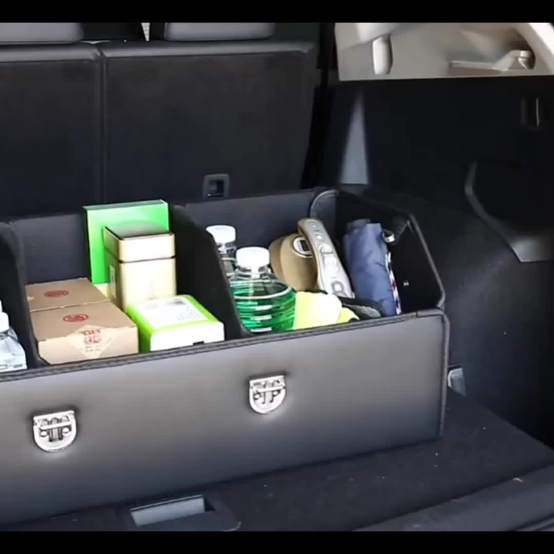 GaNkas Auto-Kofferraum-Aufbewahrungsbox wasserdichter Leder-Kofferraum-Taschen-Organizer  faltbares Zubehör für Volvo XC60/XC40/XC90/S90/S60,Black Style-Small:  : Auto & Motorrad