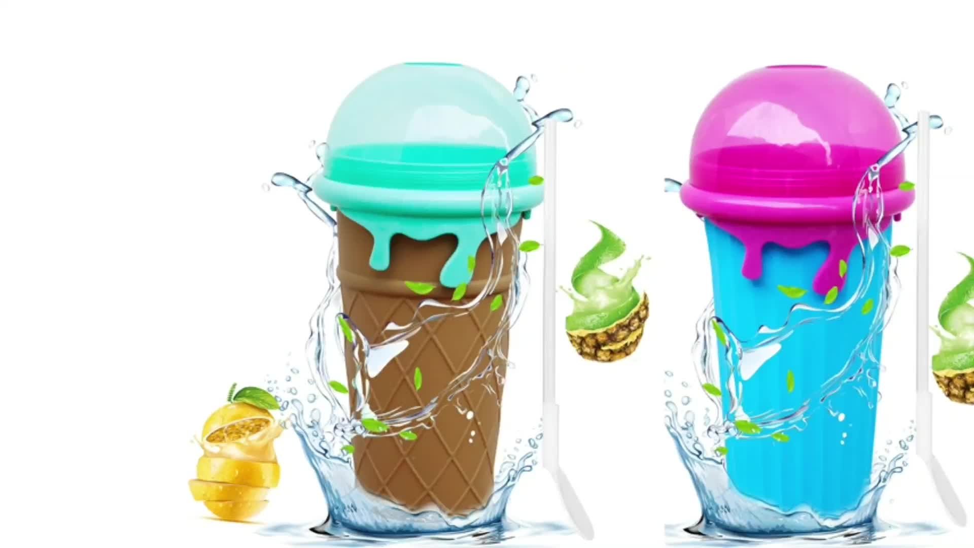 1pc Silicone Quick Slushy Maker Cup Ice Cream Maker Cup Diy