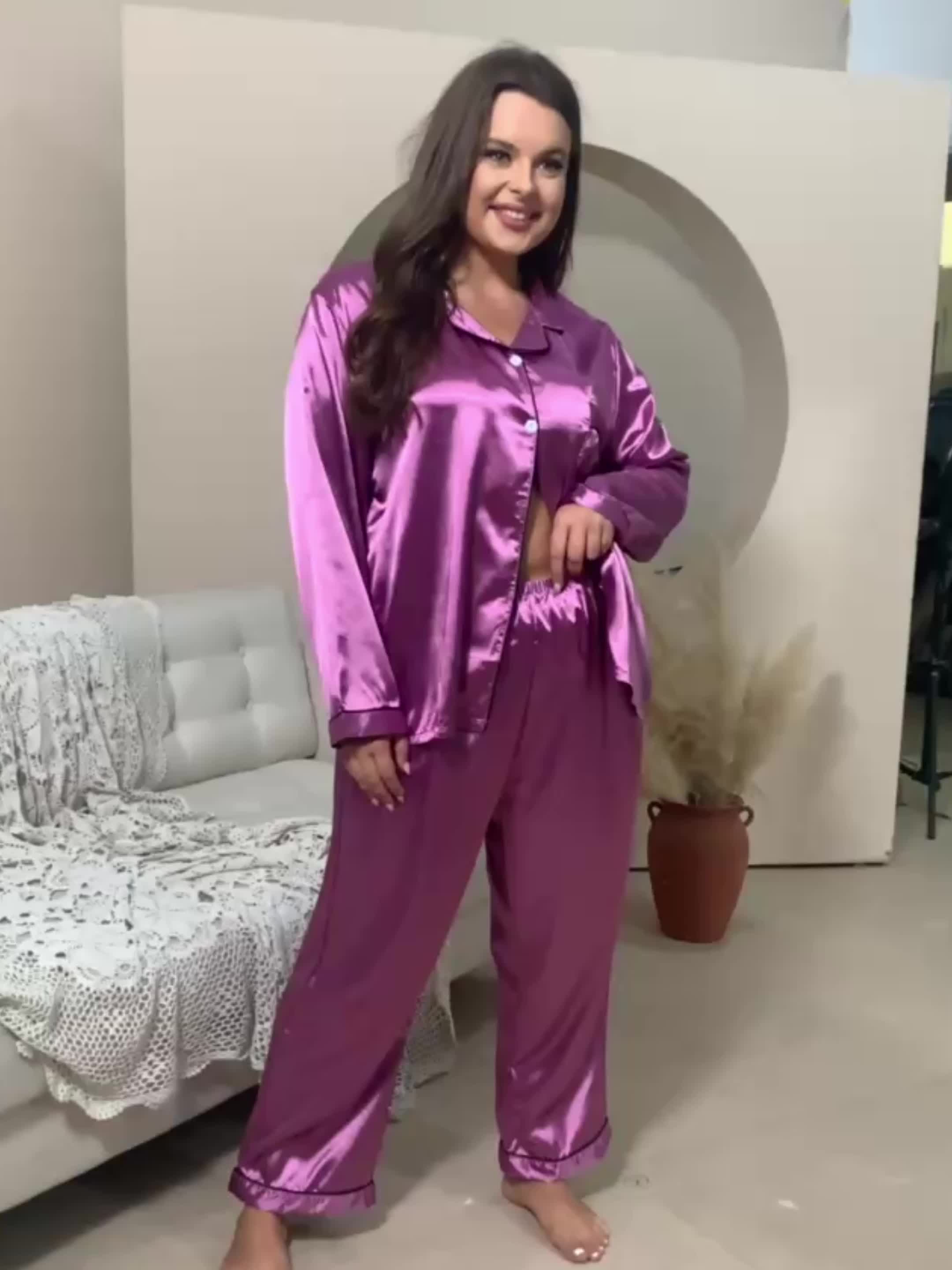Satin Long Sleeve Pajama Set