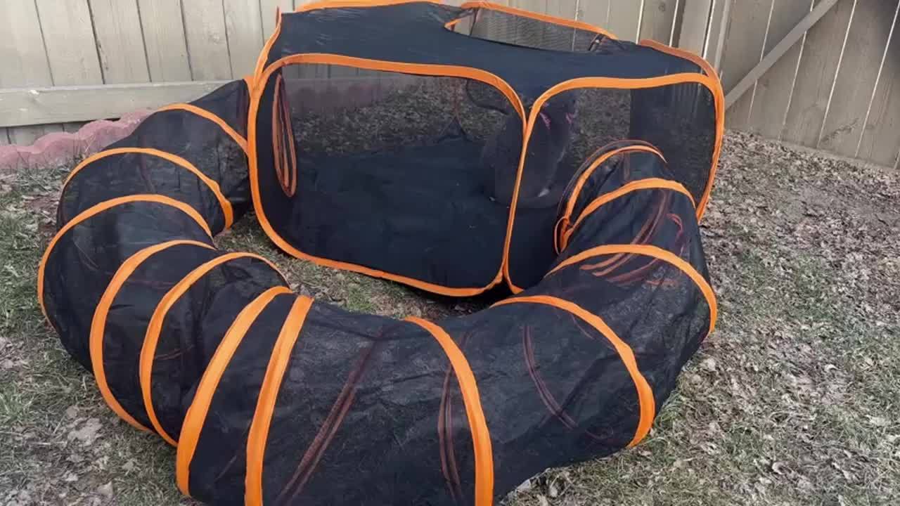 Modular Cat Playpen & Activity Tunnel Tent for Indoor/Outdoor Use