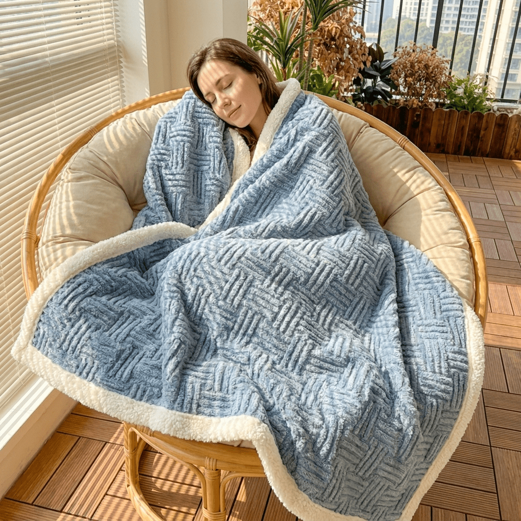 Image of Size Blankets - Soft Fuzzy Thick Blanket For Bed, Warm Cozy Blanket For Dorm Rooms And Home Use