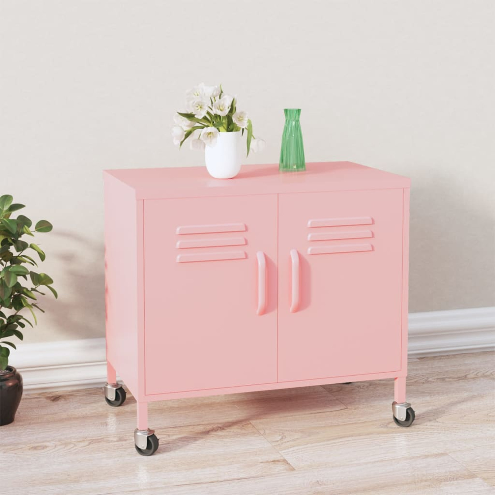 1pc Tomshoo Cabinet, 60x35x56 Cm, Steel Rolling With Wheels, Storage System, No Electricity Required, Under 27" Height, Less Than 3.2 Cu Ft Capacity, Mounted Closet Systems