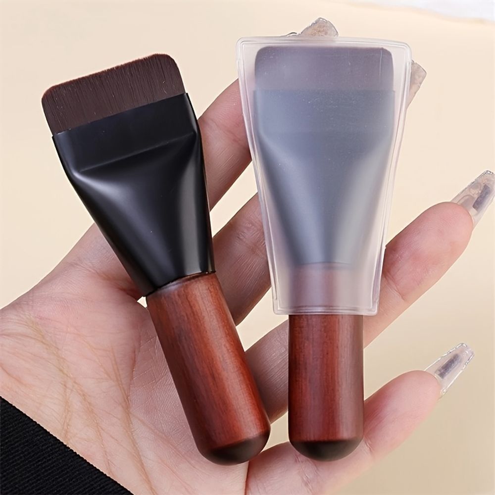 2pcs Mini Portable Foundation Makeup Brush Set