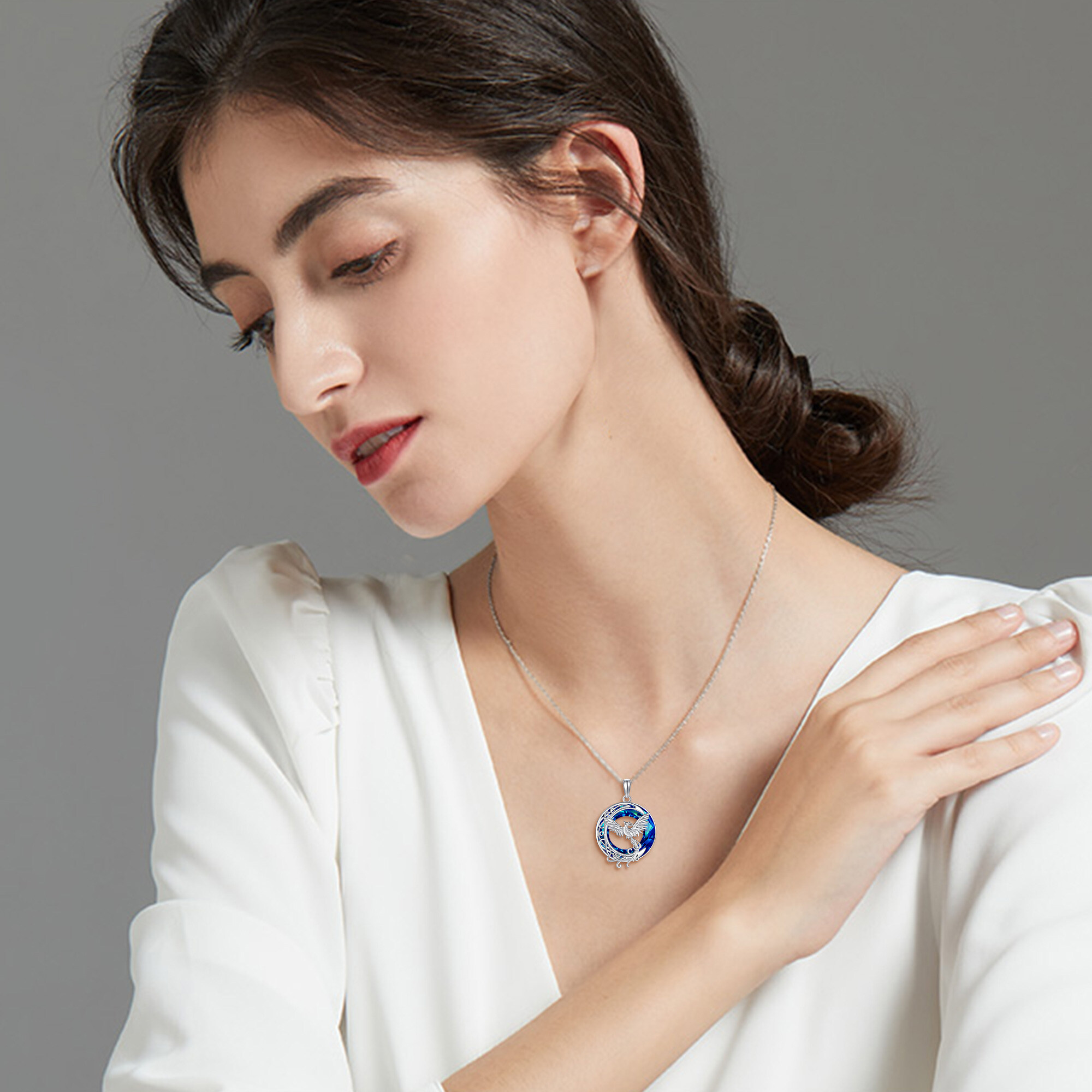925 Sterling Silver Phoenix Necklace Set, Elegant Gift