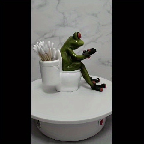 Resin Creative 3d Craft Frog Figurine Statue Pencil Holder - Temu