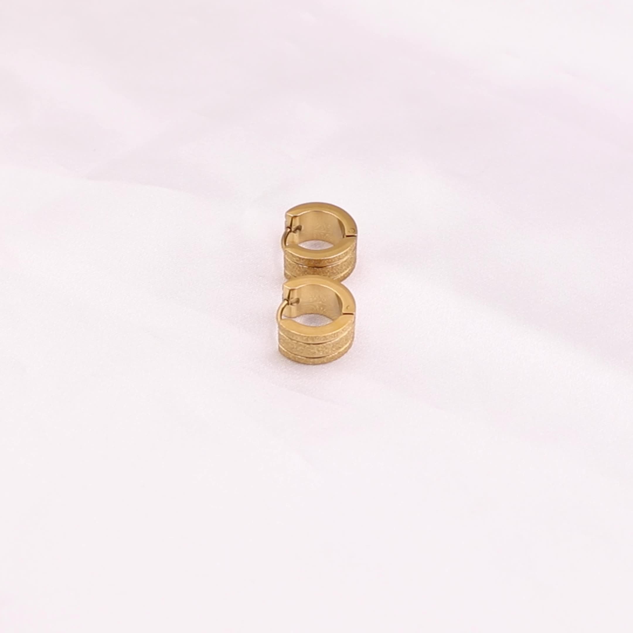 18K Golden Plated Gunmetal Finish Stud Earrings