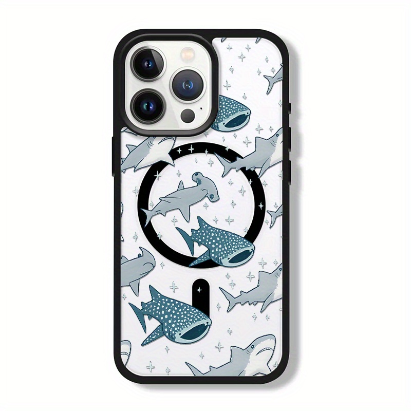 Shark Pattern Phone Case for iPhone 16 15 14 Pro Max 13 12 11 XR XS Plus Stylish Protective Style AntiDrop Slim Lightweight cases for iPhone 13