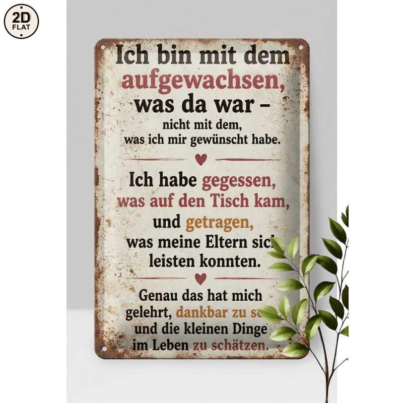 Image of 2d Flat, 1pc Metal Sign. Grateful Up With What Was German Nostalgia Quote Perfect For Home, Office, Bar, Outdoor Decor 20x30cm 2d Flat, 2d Flat