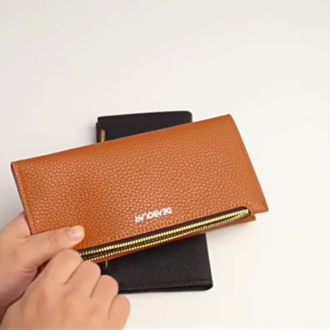 SENFEISM Unisex Women Wallet Leather Long Purse Coin Purse Card