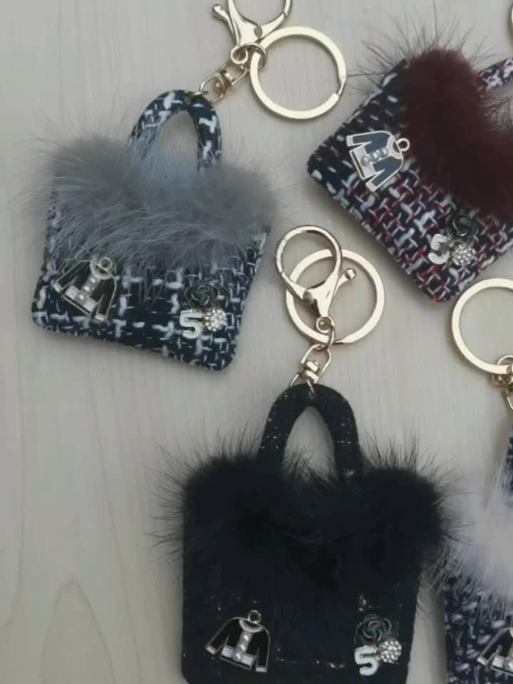 Cute Fur Bag Keychain - Stylish Handbag Purse Pendant Accessory - Temu