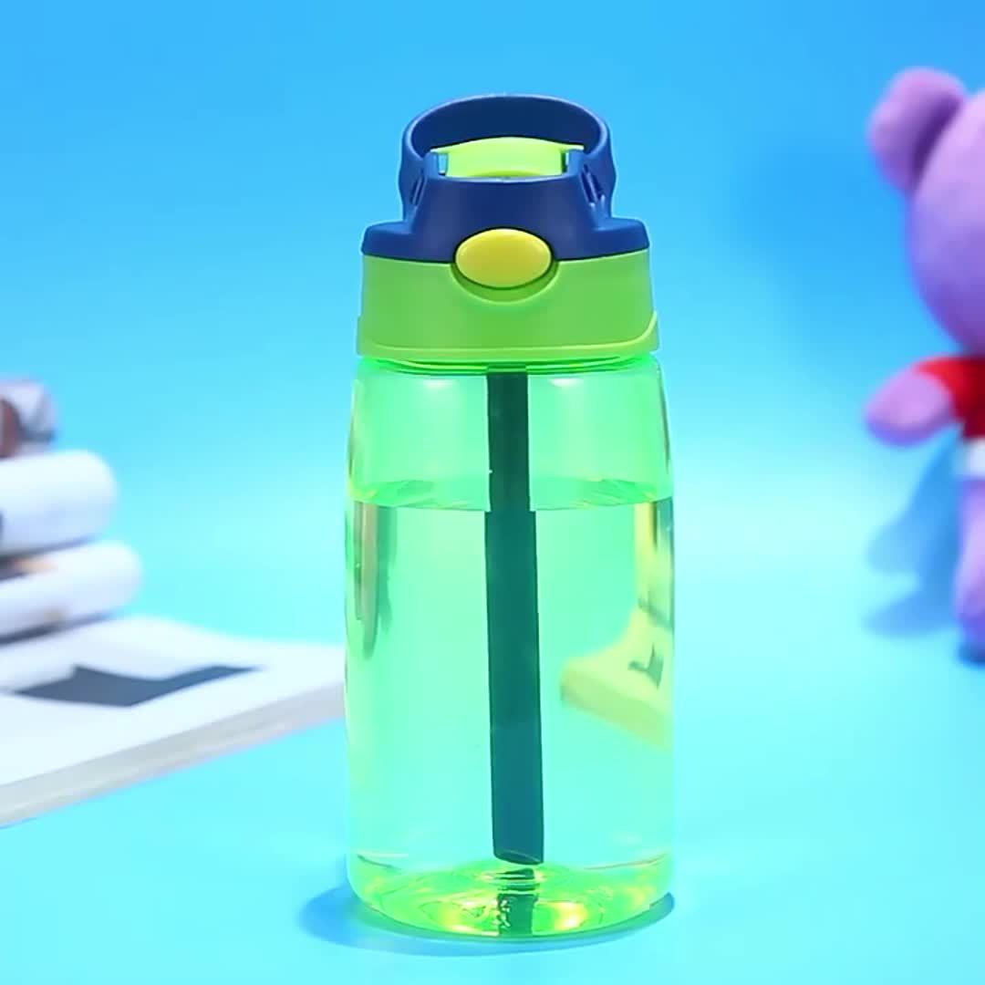 Botella de agua para niños con paja Prueba de fugas de 18 onzas No tóxico  Sin olor MABOTO Azul