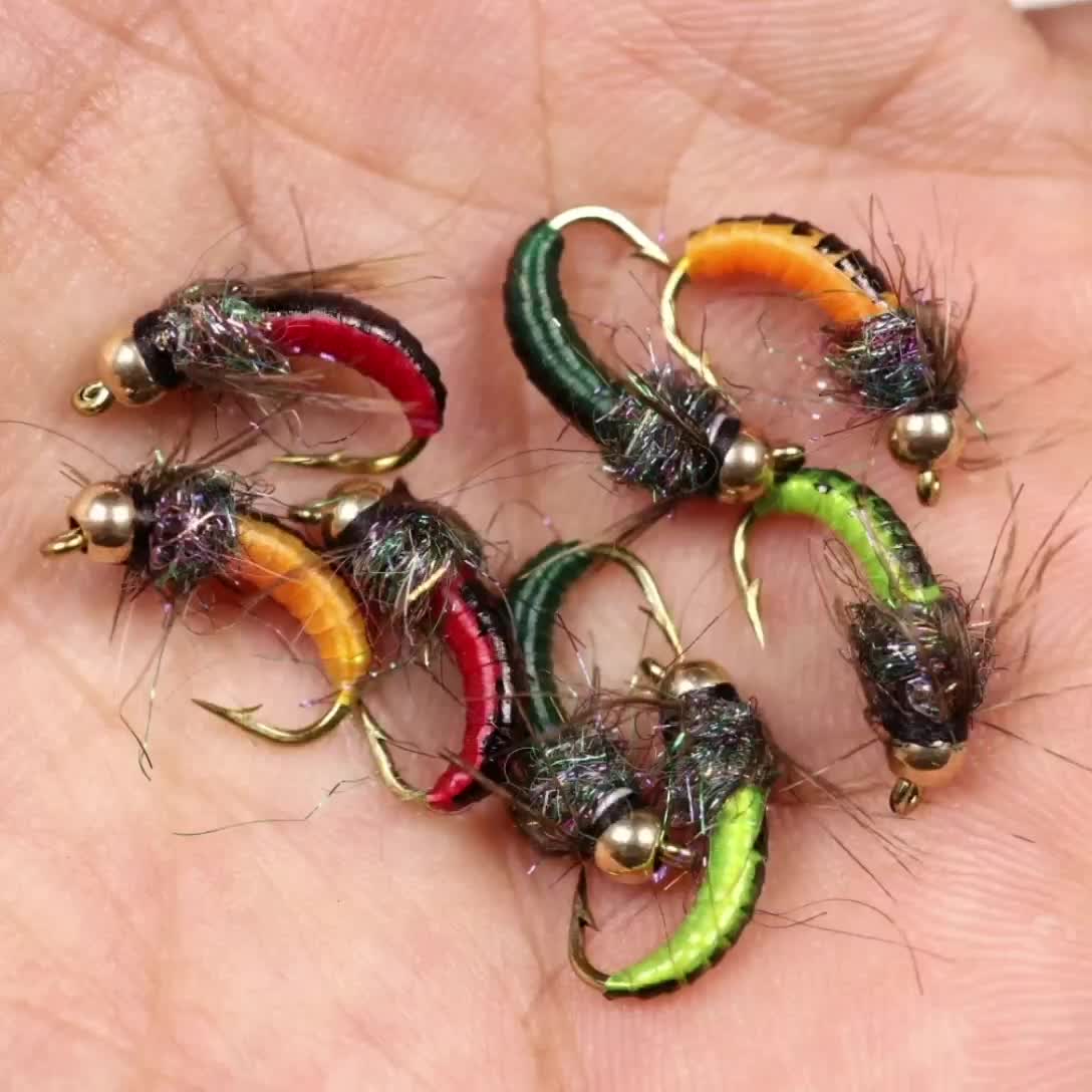 Premium Hand tied Brass/copper Bead Head Nymph Scud Bug Worm - Temu