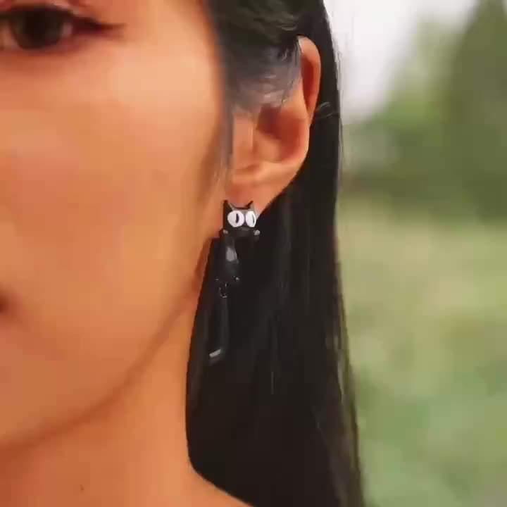 Boho Cartoon Cat Earrings for Women