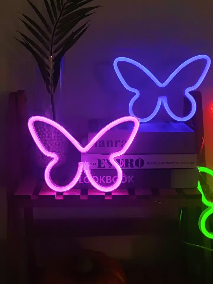 32x17.8 Butterfly Purple Flex LED Neon Sign Night Light Party Gift Door  Décor