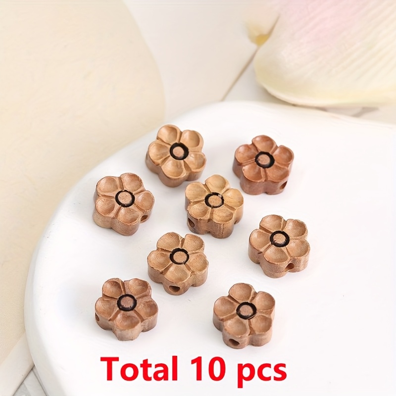 TEMU 10pcs Of Hand Carved Bead Ornaments, Fashion Style, Classic Chinese Design-perfect For Diy Necklace, Bracelet, Earrings Accessories-gifts For