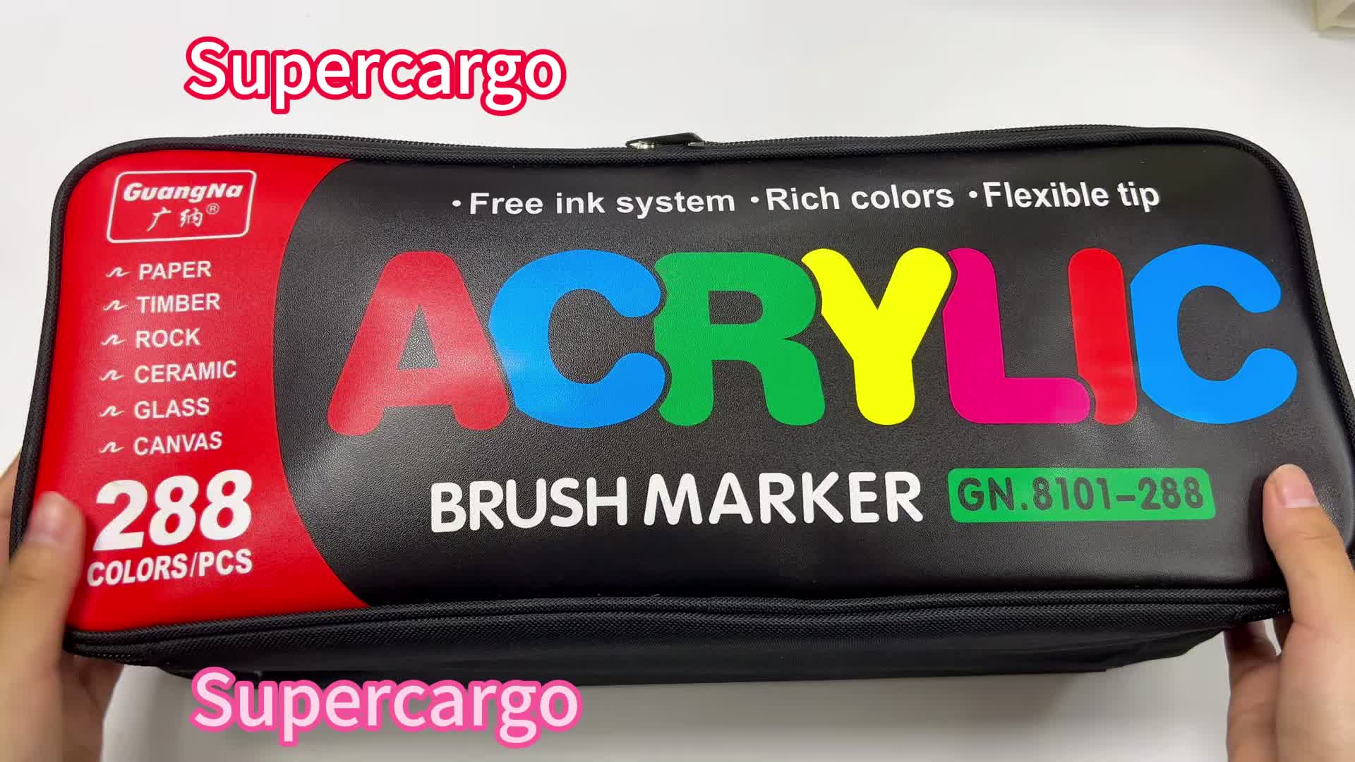 GUANGNA 288/168/120 Kleuren Rechte Vloeibare Acrylmarker Set, Nieuw Ontwerp voor Steenschilderen, Pompoen, Stenen, Canvas, Hout & Keramiek