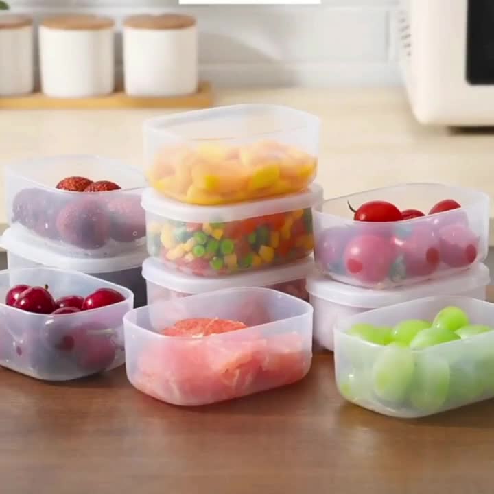 YouBee Plastic Fridge Multi-Storage Container Box - With Lid, BPA Free,  Food Grade, Brown Lid, 2 L
