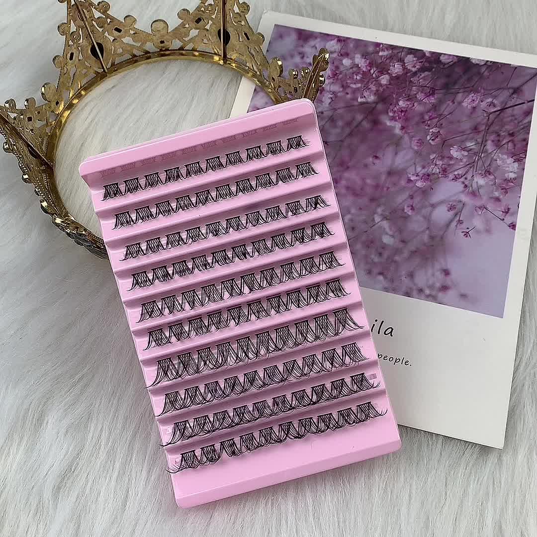 100pcs Mix D Curl Cluster Lashes 8-16mm Soft & Natural False Eyelashes DIY
