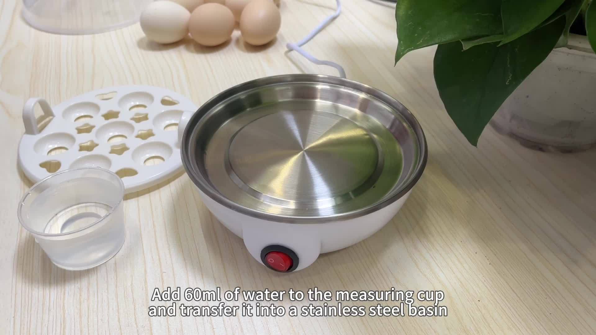 1pc 450w Automatic Power-off Electric Egg Cooker Multifunctional Steamer  Mini Skillet For Home Kitchen, Beige
