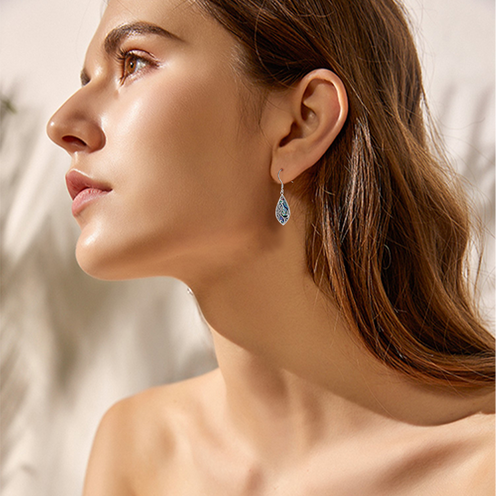 silvery earrings for women sterling silvery   earrings teardrop dangle drop   bohemia jewelry gift for women mother mom Product details 1