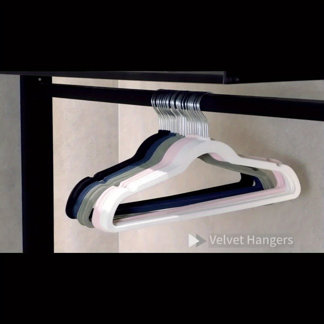 Premium Velvet Hangers Non slip Thin Flocked Felt Hangers - Temu