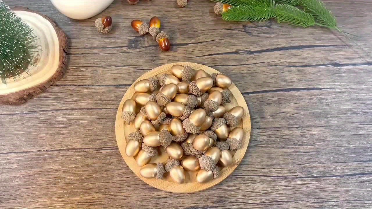 Artificial Acorns Golden Acorn With Natural Acorn Fake - Temu