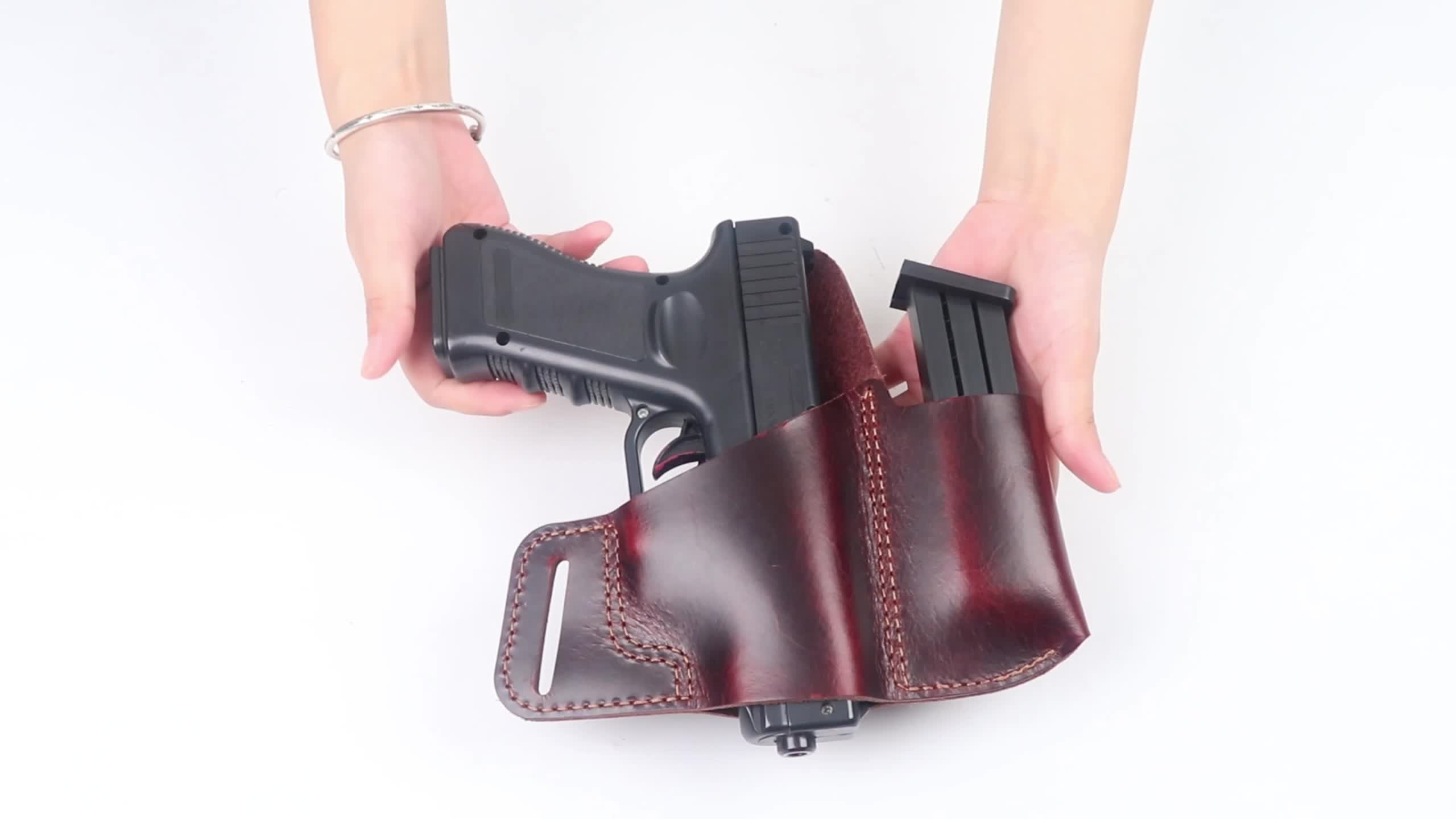 1pc Real Leather Tactical Gun Holster Shoulder Pistol and Mag