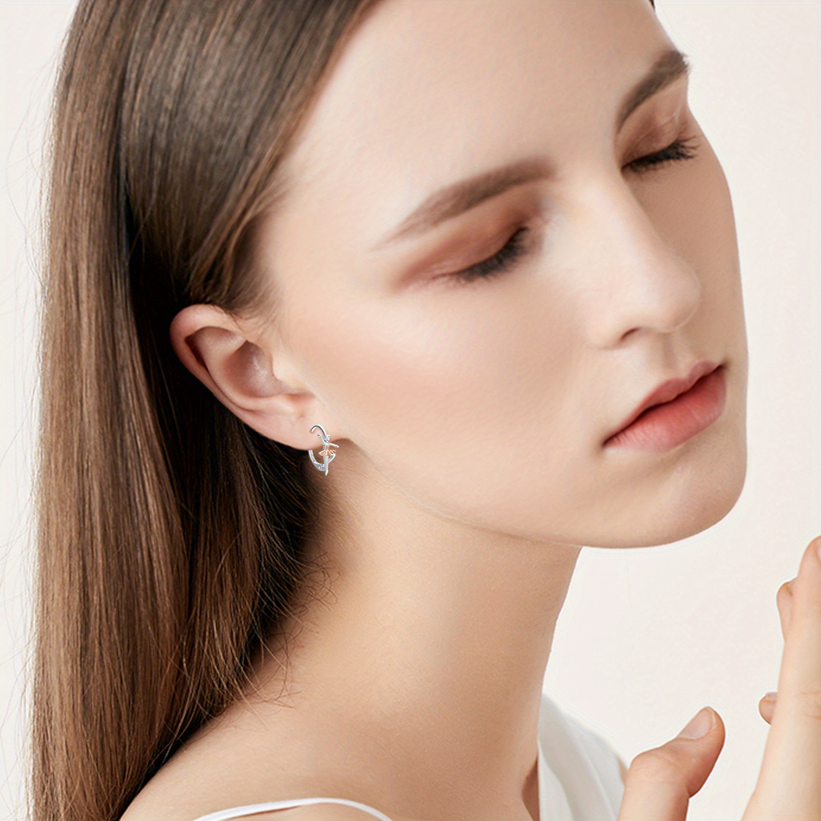 ballerina earrings ballet earrings 925 sterling silvery Temu - Main Image