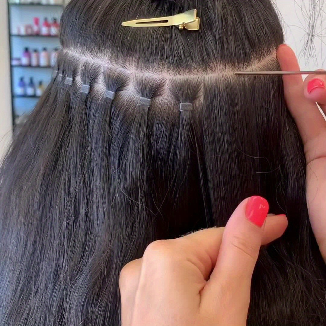 Micro Ring Hair Extensions Straight Micro Loop Hair - Temu