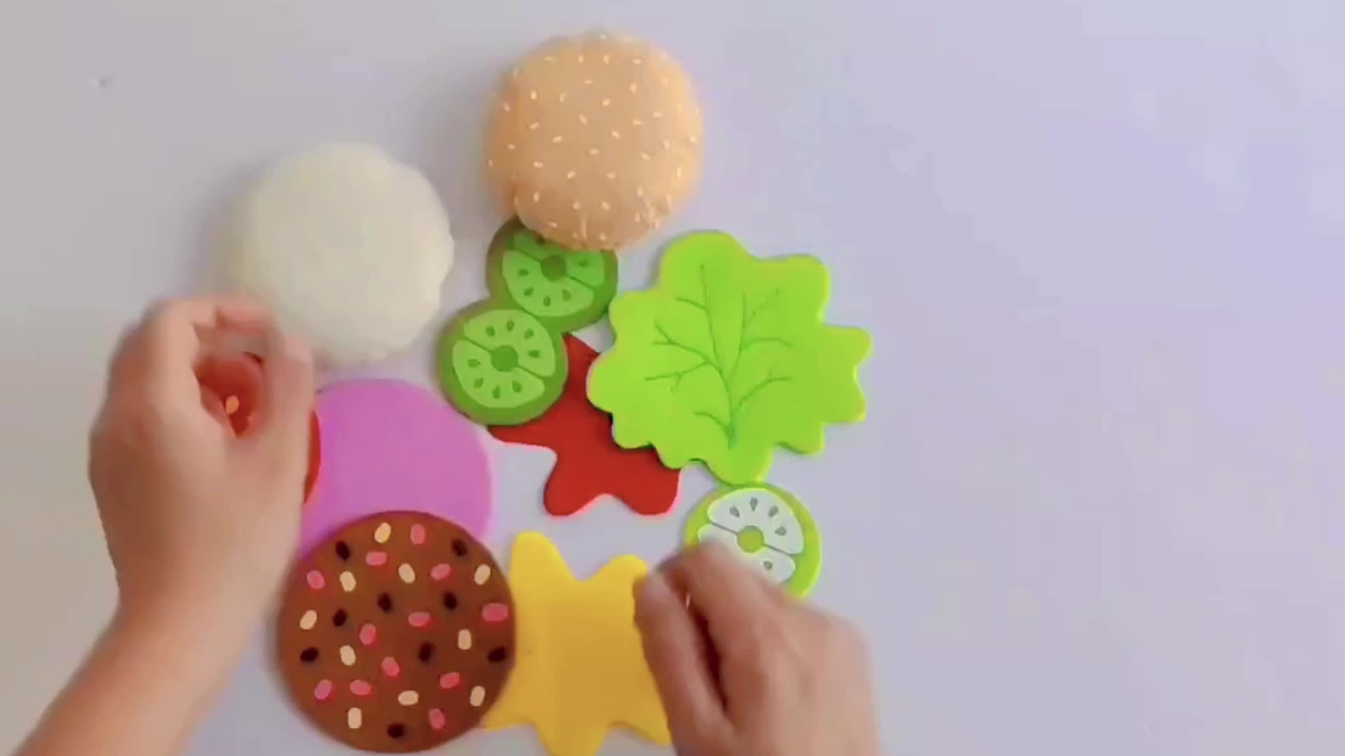 Felt Food Burger Game Set 10 Pieces